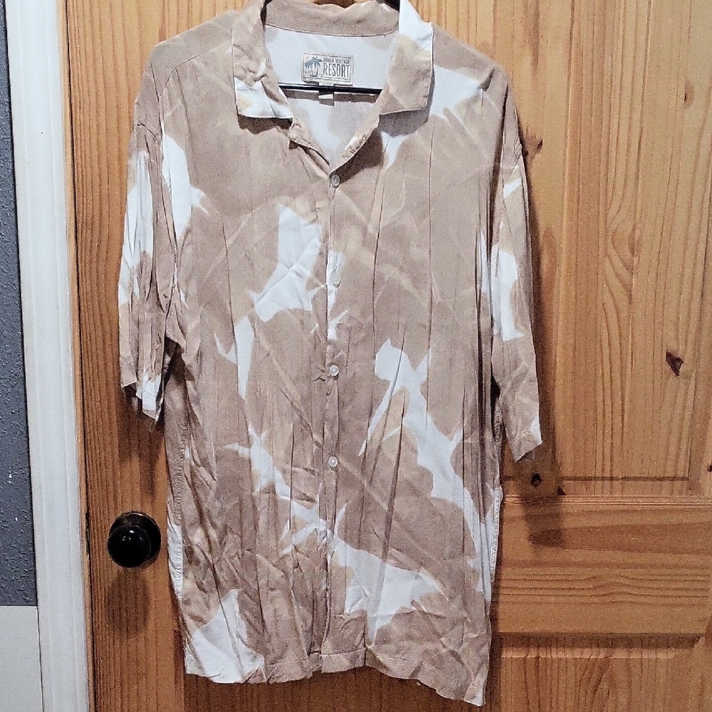RUE21 Casual Tan and White Men's Shirt